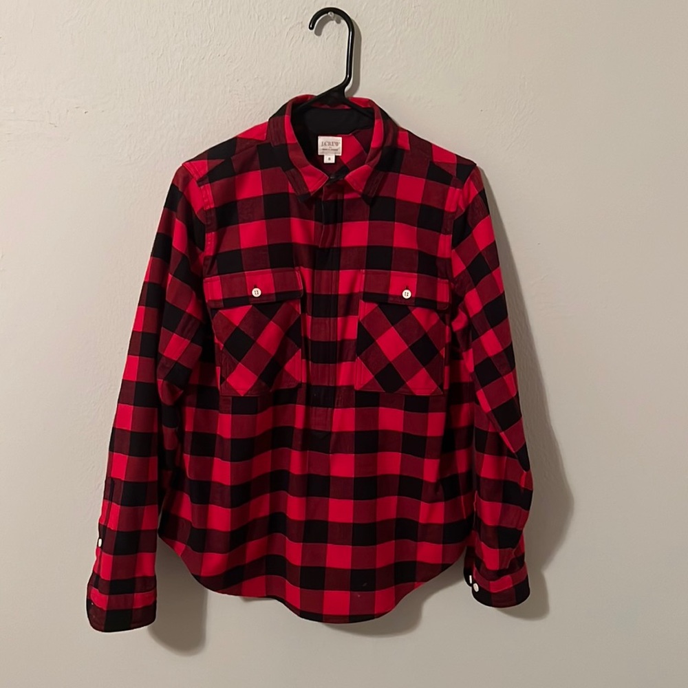 J Crew small Shacket red black